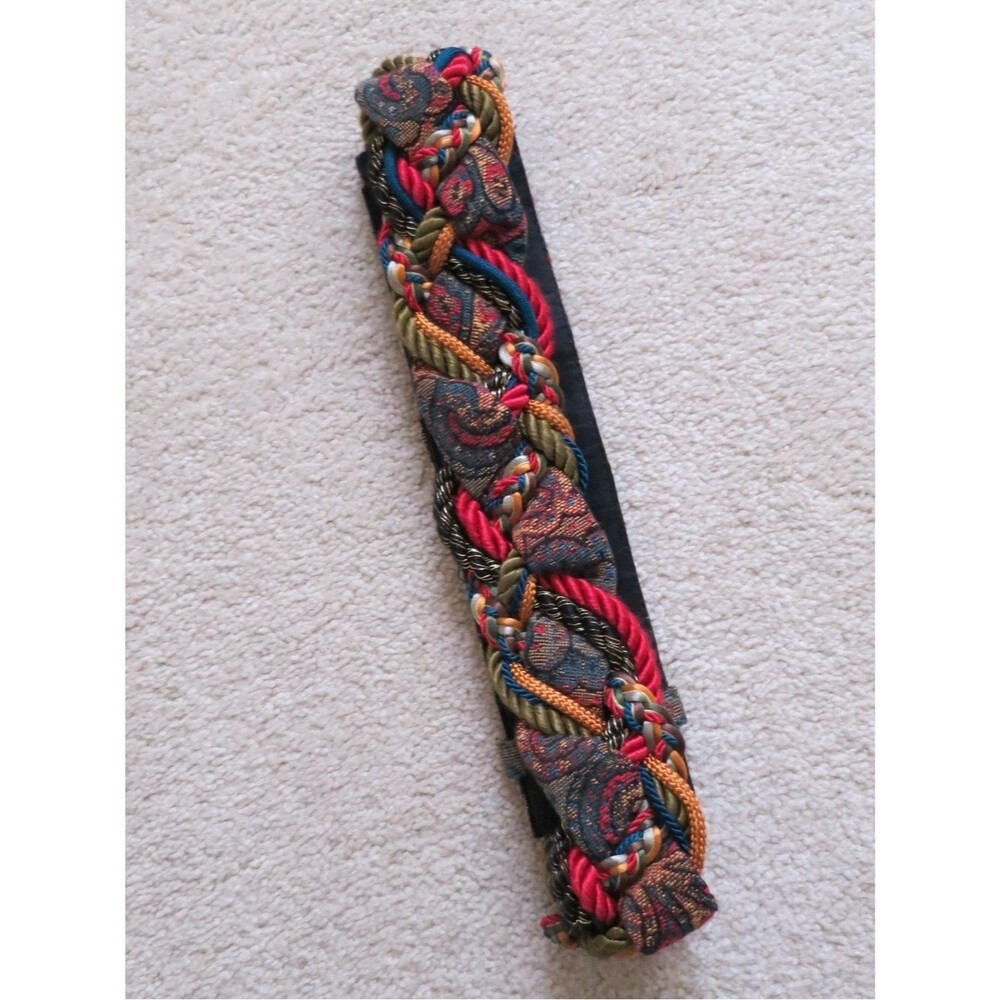 Ginnie Johansen Multicolor Braided Trim Belt